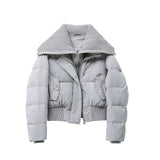 Sofia – Women's puffer jacket with zip fastening, high collar and oversized fit