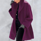 Lauren – Elegant wool coat with wide collar