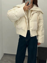 Sofia – Women's puffer jacket with zip fastening, high collar and oversized fit