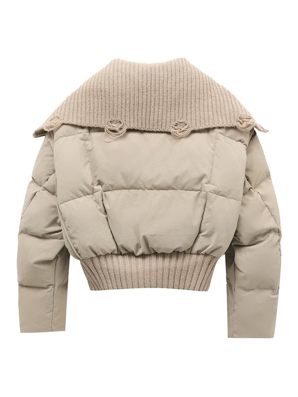 Sofia – Women's puffer jacket with zip fastening, high collar and oversized fit