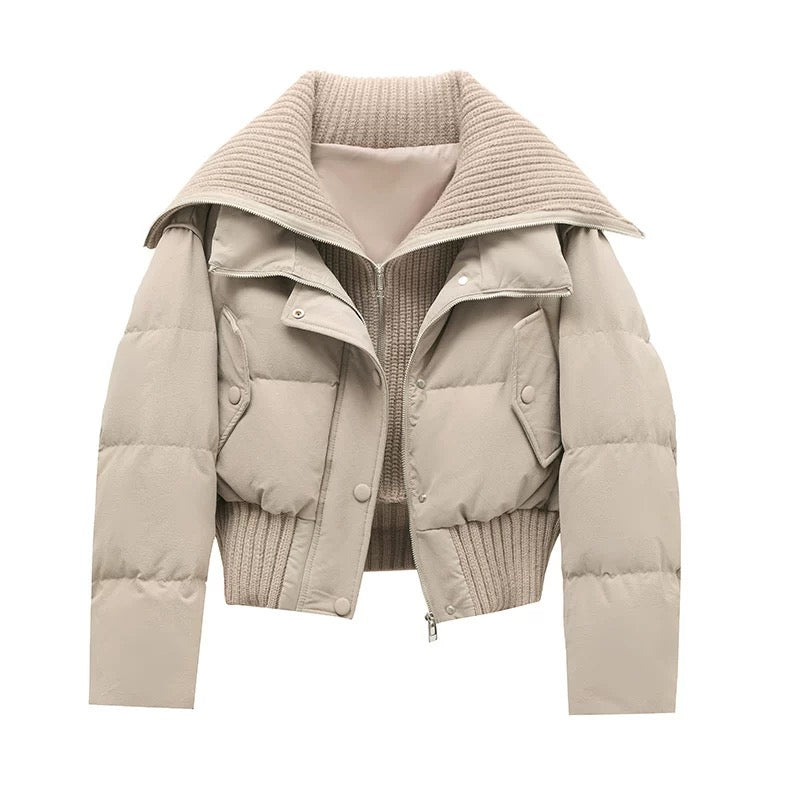 Sofia – Women's puffer jacket with zip fastening, high collar and oversized fit