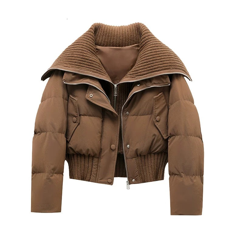 Sofia – Women's puffer jacket with zip fastening, high collar and oversized fit