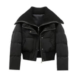 Sofia – Women's puffer jacket with zip fastening, high collar and oversized fit
