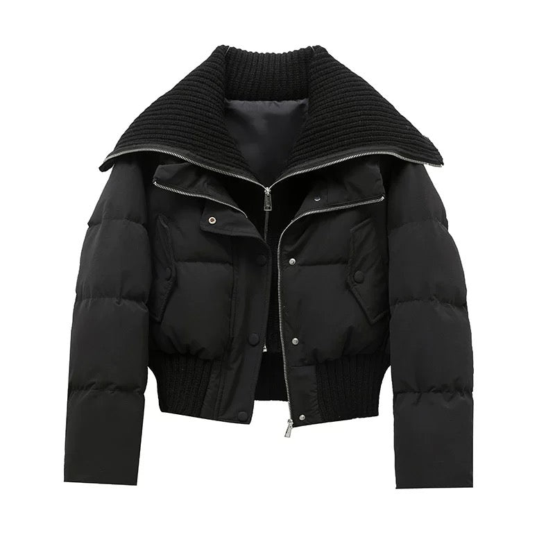 Sofia – Women's puffer jacket with zip fastening, high collar and oversized fit