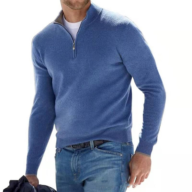 Jay – Men's V-neck jumper in a soft cotton blend