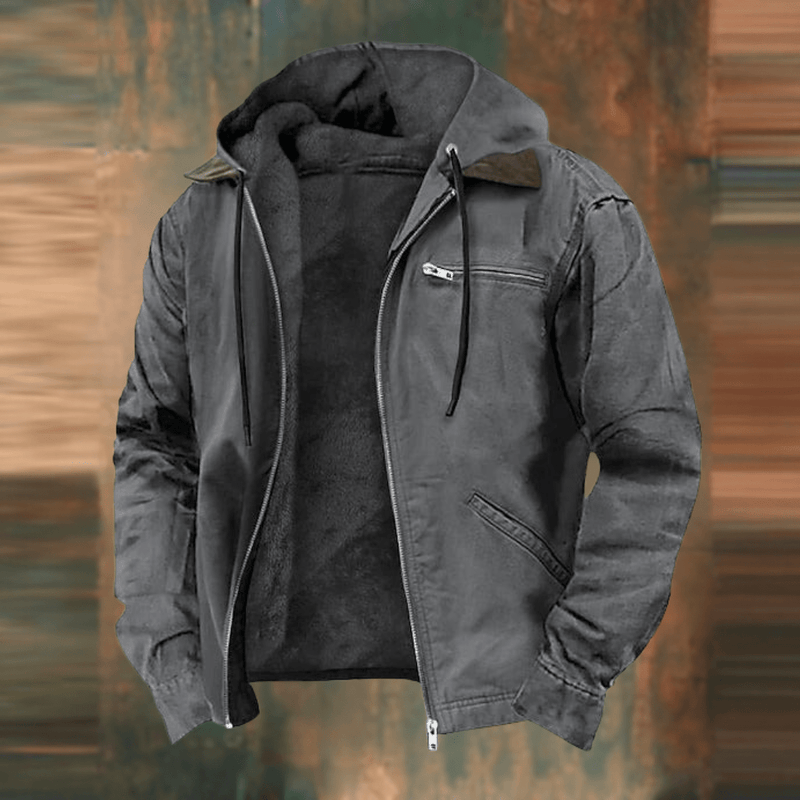 Noah – Men's bomber jacket with hood and warm inner lining